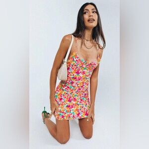 Princess Polly Celena mini dress rainbow floral size 0